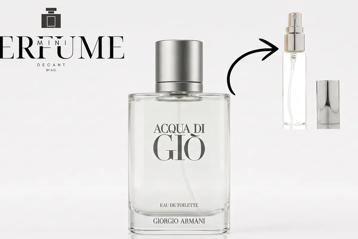 Frasco de perfume importado fotografado para a loja Mini Perfumes CVL